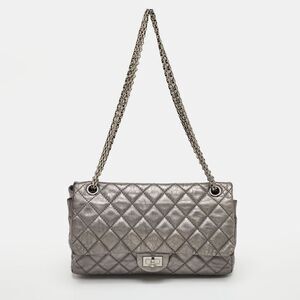Chanel Classic 226 Reissue 2.55 Grey Quilted Aged Leather Double Flap Bag
